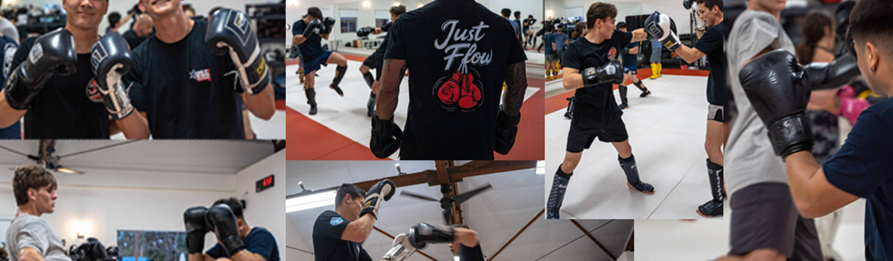 Kickboxing class in action