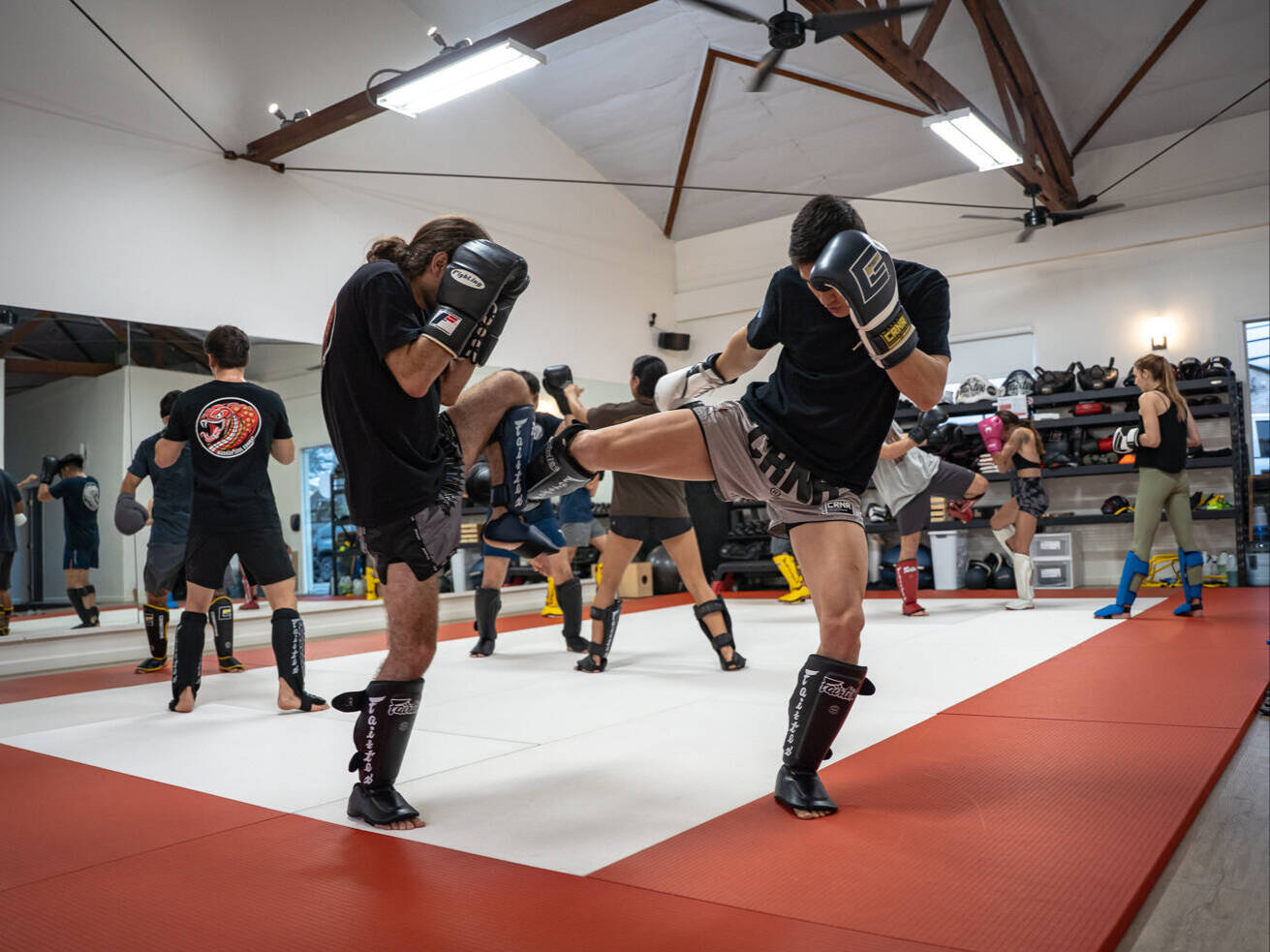 Boxing pad work at Warrior Soul